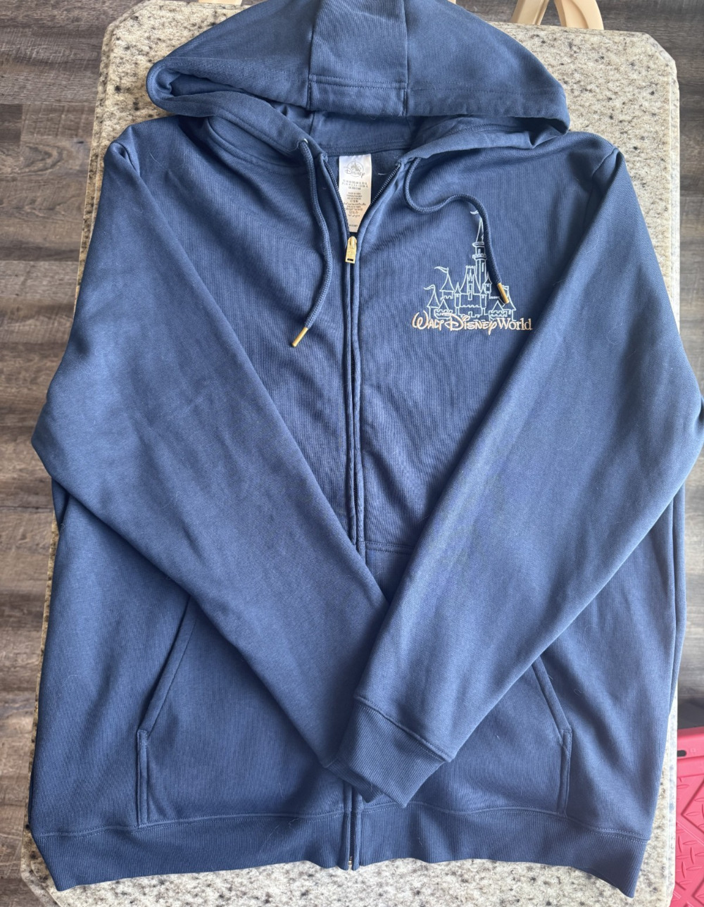 Disney Parks Walt Disney World Castle Mickey Full Zip Hoodie XL Blue NWT
